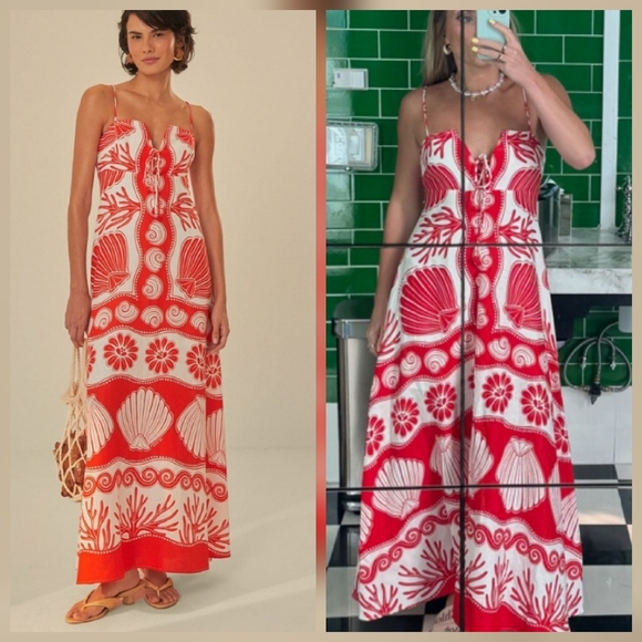 FARM Rio Linen Blend Anika Shell Maxidress